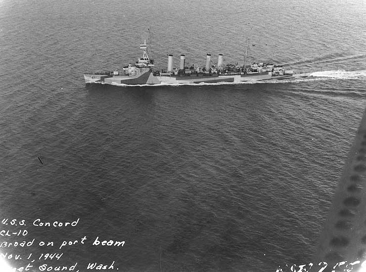 Concord underway in Puget Sound, Washington, United States, 1 Nov 1944