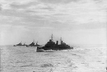 HMS Edinburgh, HMS Hermione, and HMS Euryalus escorting the Operation Halberd convoy to Malta, Sep 1941