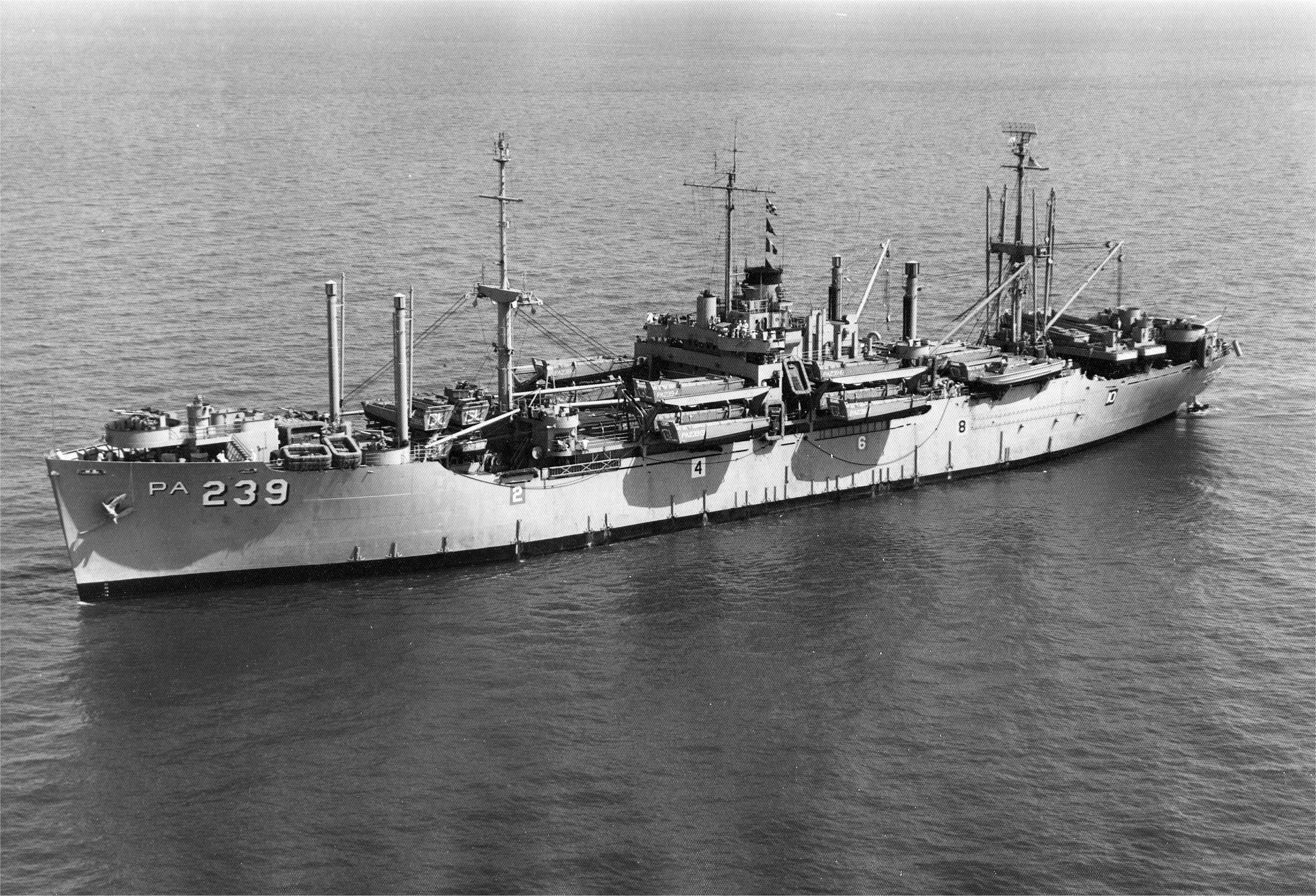 Haskell-class attack transport USS Glynn, 1950s