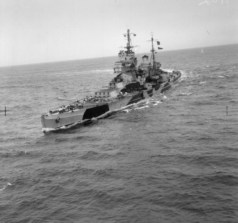 HMS Howe underway at sea, dte unknown