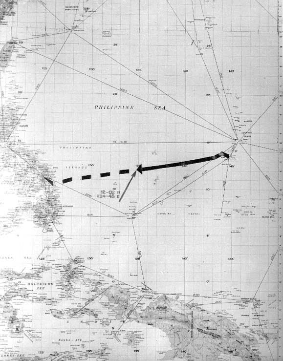 Chart of Indianapolis' final voyage