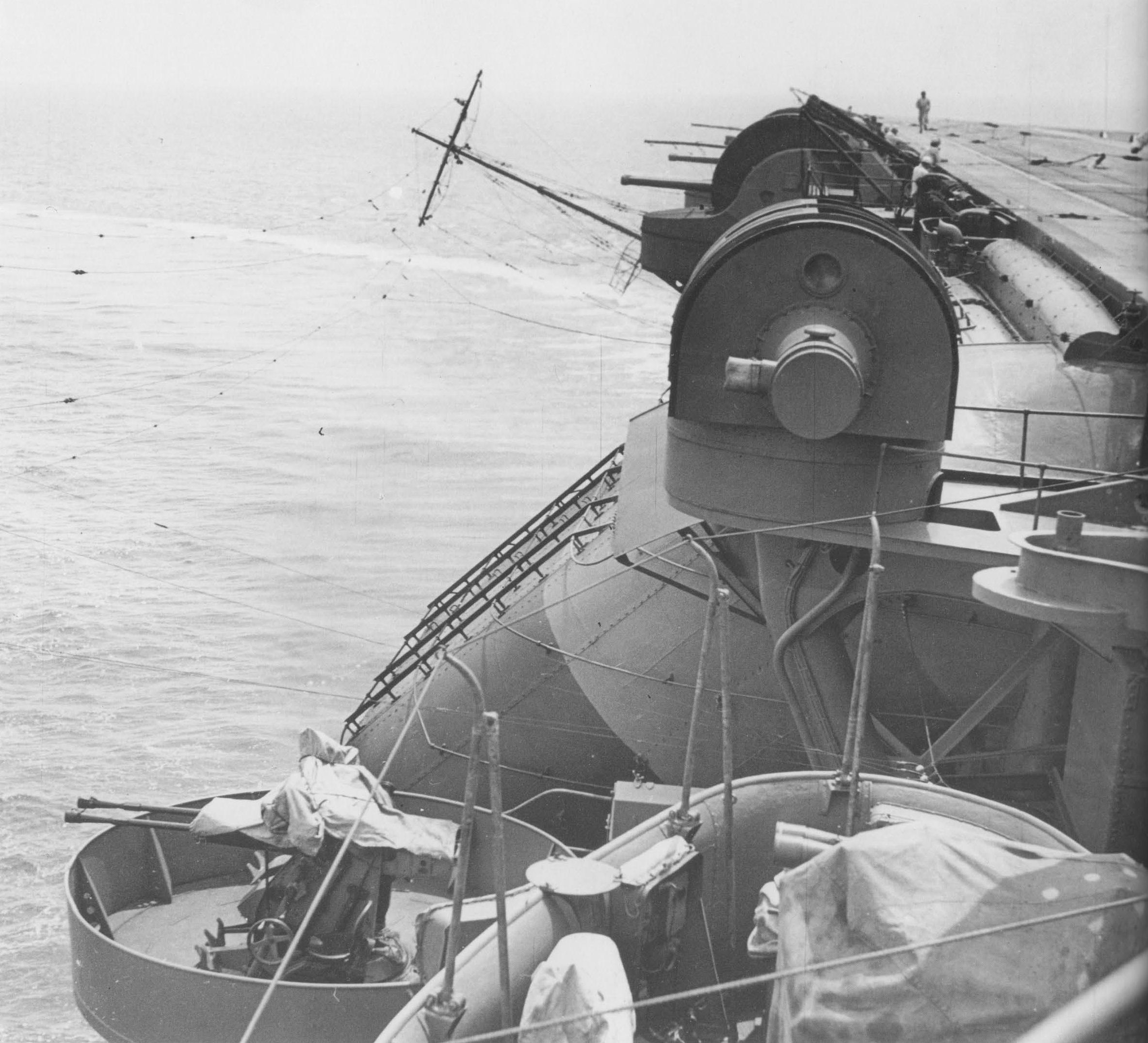 View of the edge of Kaga's flight deck, 11 May 1937