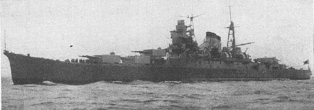 Cruiser Kumano, circa Oct 1938, as seen in US Navy Division of Naval Inteligence's A503 FM30-50 booklet for identification of ships