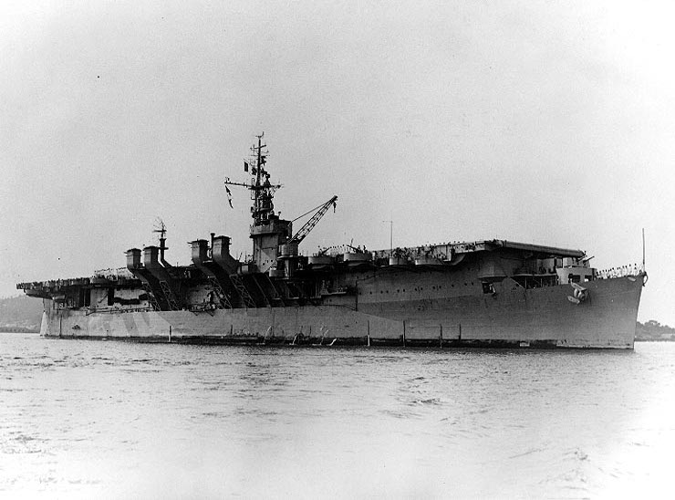 French carrier La Fayette probably at Toulon, France, 11 Sep 1951