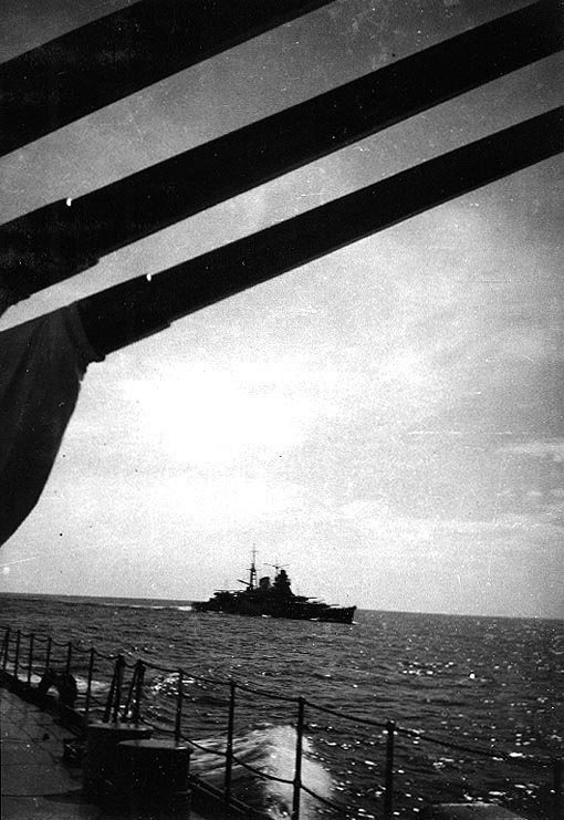 Mikuma at sea in 1938, seen from another Japanese warship