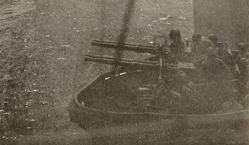 40-mm Bofors anti-aircraft guns aboard light cruiser Montpelier, circa 1943
