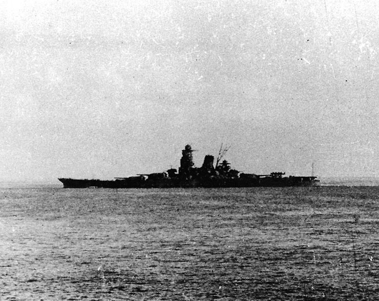 Musashi underway off Brunei, Borneo, 22 Oct 1944