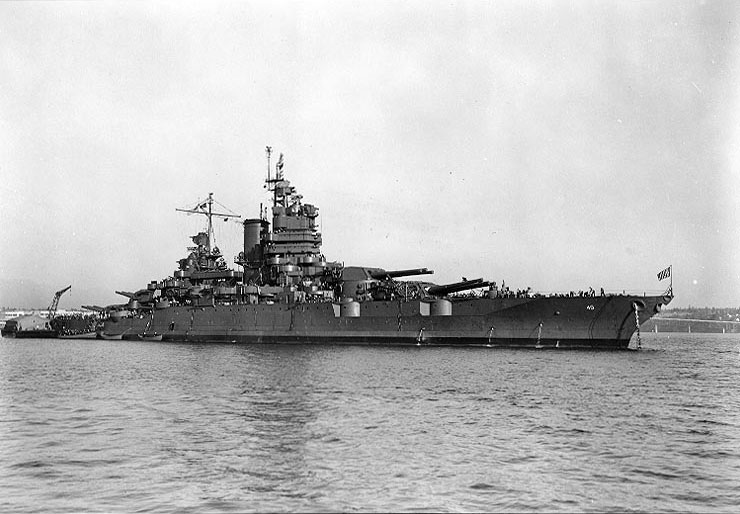 New Mexico off the Puget Sound Navy Yard, Bremerton, Washington, United States following overhaul, 6 Oct 1943