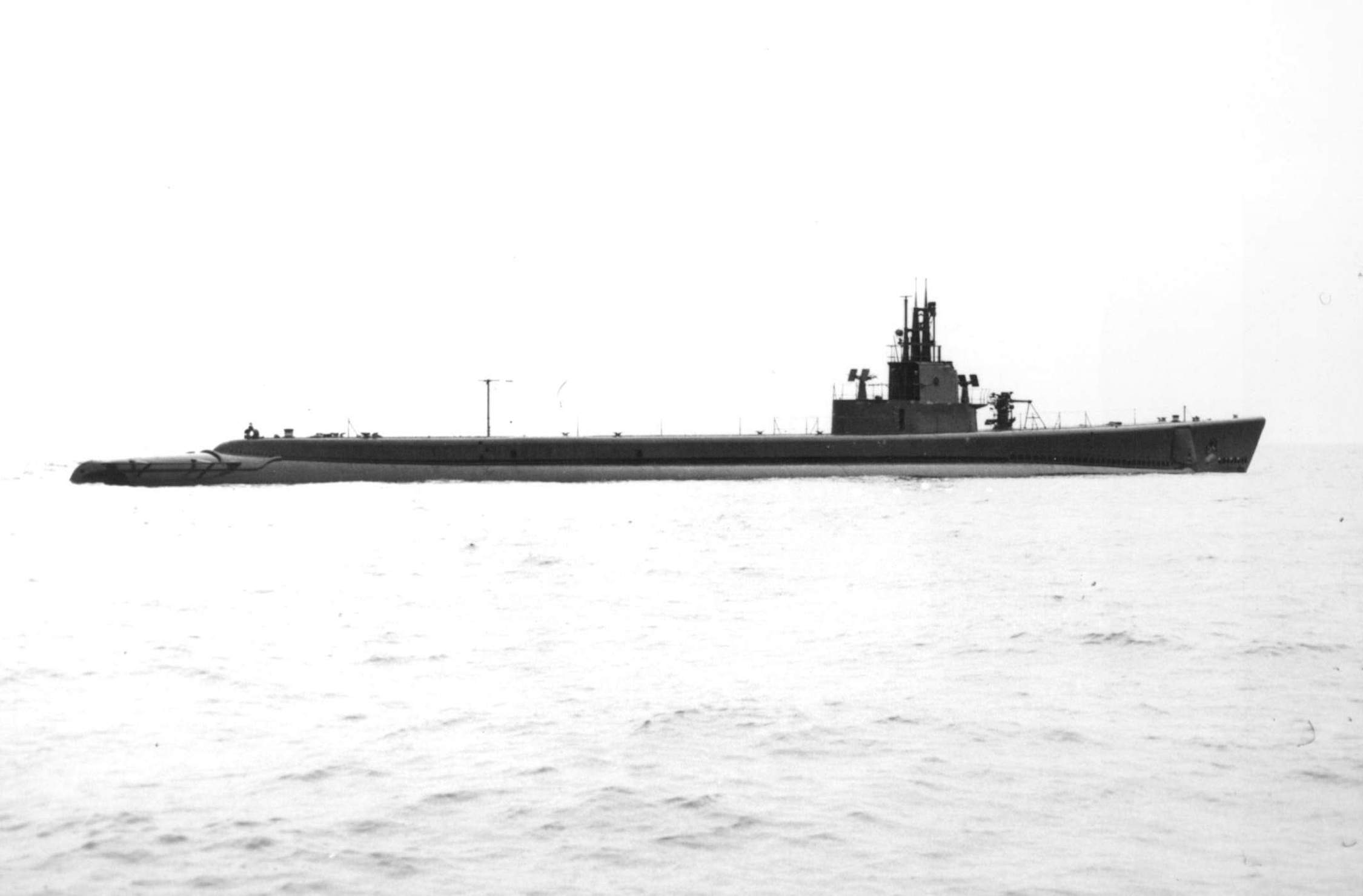 Submarine Puffer underway in Lake Michigan off Manitowoc, Wisconsin, United States, 22 Nov 1942