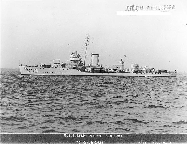 Ralph Talbot off the Boston Navy Yard, Massachusetts, United States, 23 Mar 1938, photo 1 of 2