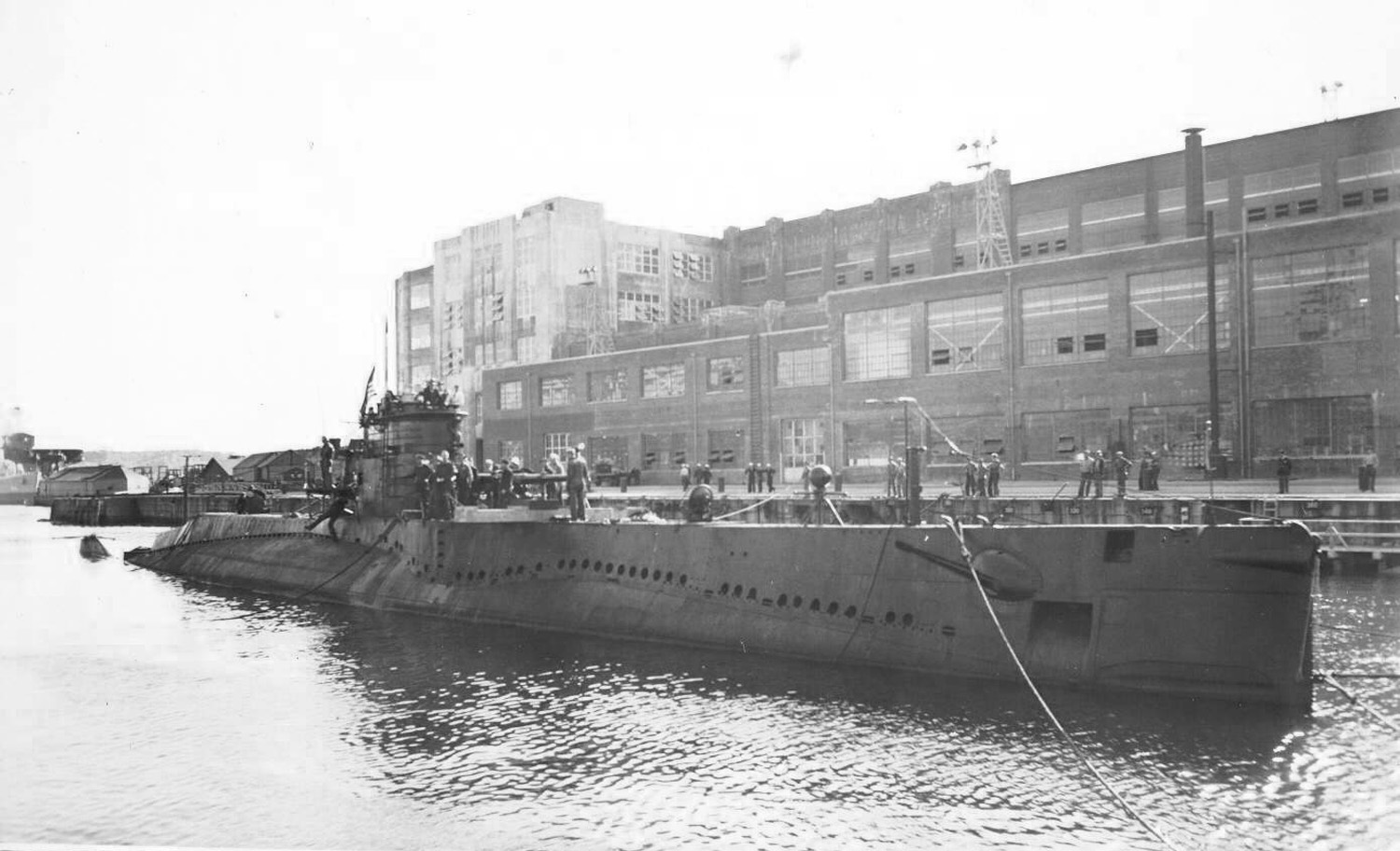 USS S-35 at Puget Sound Naval Shipyard, Bremerton, Washington, United States, 2 May 1943, photo 1 of 2