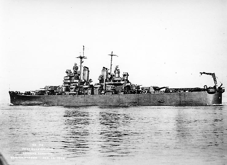 USS Saint Paul at Boston, Massachusetts, United States, 16 Feb 1945