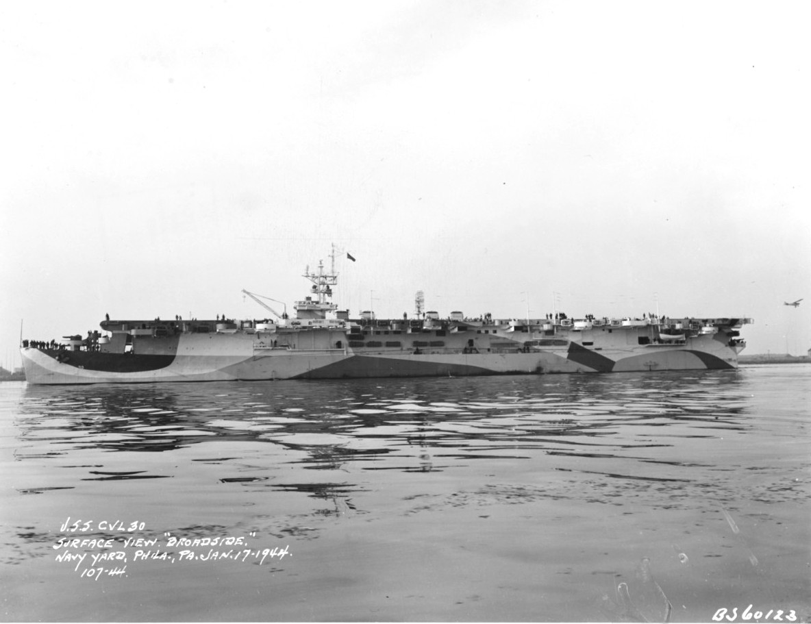 San Jacinto off the Philadelphia Navy Yard, Pennsylvania, 17 Jan 1944