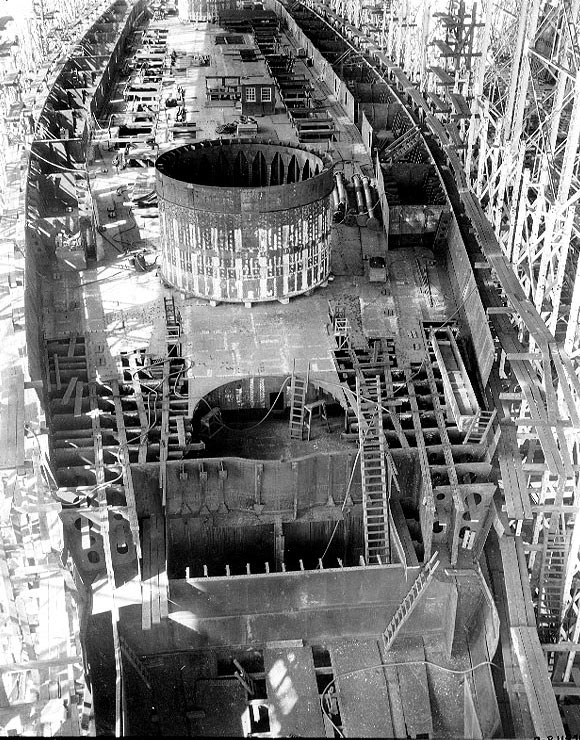 Saratoga's incomplete hull at New York Shipbuilding Company shipyard, Camden, New Jersey, United States, 8 Mar 1922, photo 1 of 3