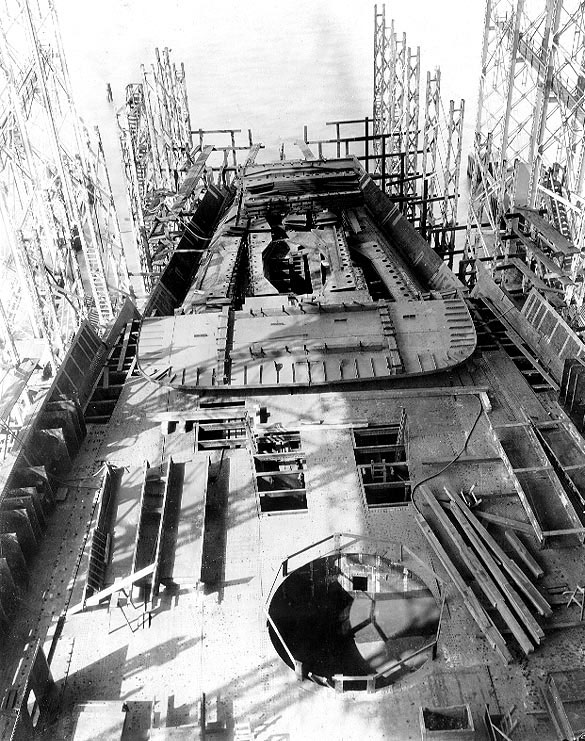 Saratoga's incomplete hull at New York Shipbuilding Company shipyard, Camden, New Jersey, United States, 8 Mar 1922, photo 2 of 3