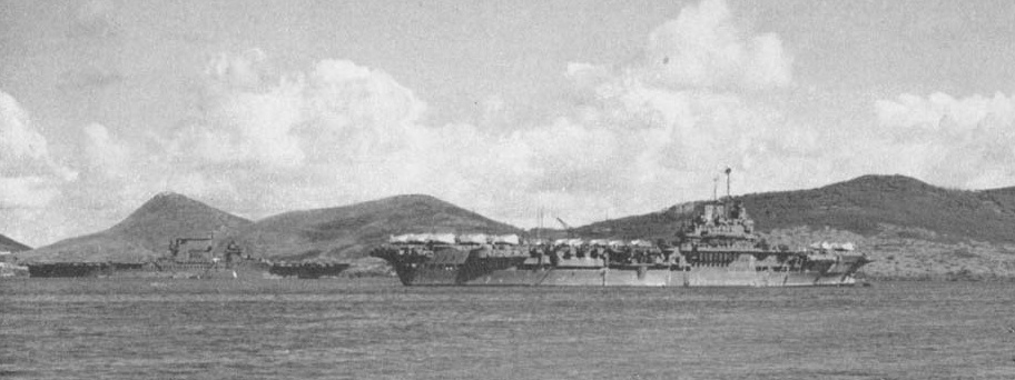 USS Saratoga and HMS Victorious at Nouméa, New Caledonia, 1943
