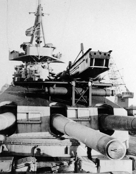 Scharnhorst's after gun turret and catapult