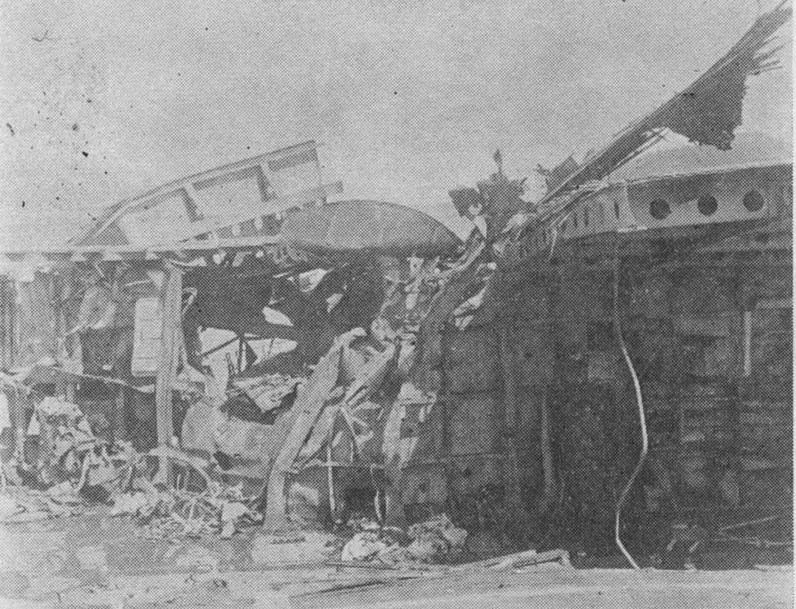 Damage to Shokaku's flight deck and hangar after the Battle of Santa Cruz Islands, late-Oct or Nov 1942