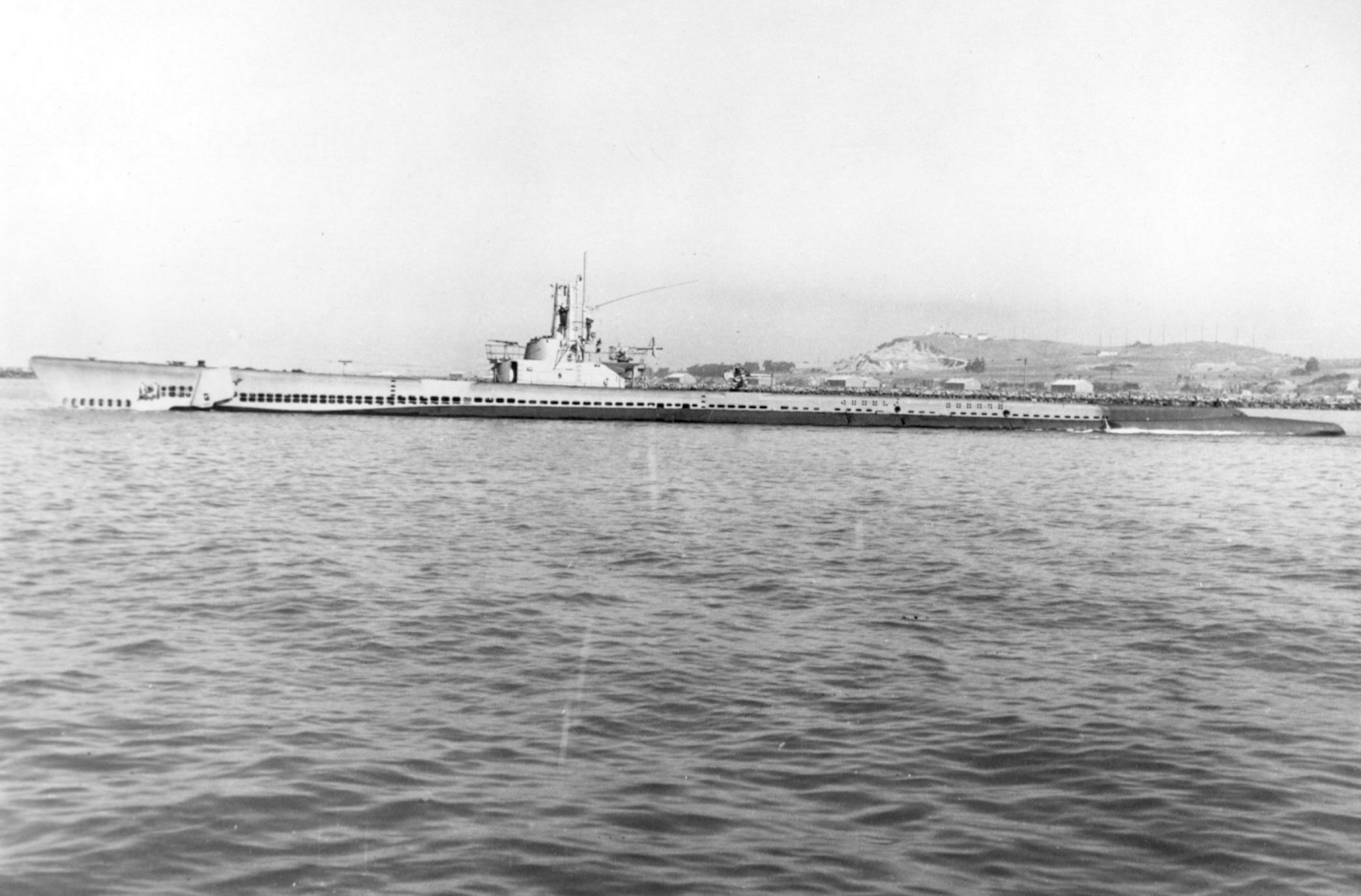 Port side view of USS Spot, off Mare Island Naval Shipyard, Vallejo, California, United States, 22 Sep 1944