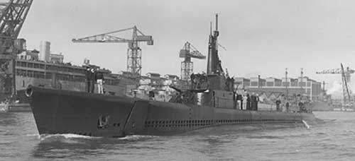 Submarine Tang at Mare Island Navy Yard, Vallejo, California, United States, circa late Aug 1943
