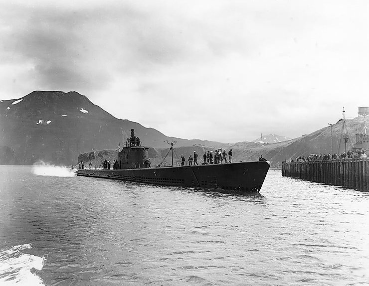 Submarine USS Triton at Dutch Harbor, US Territory of Alaska, 16 Jul 1942