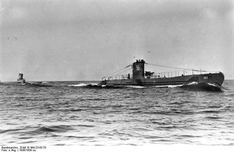 German submarine U-36 at sea, late 1936, photo 3 of 3