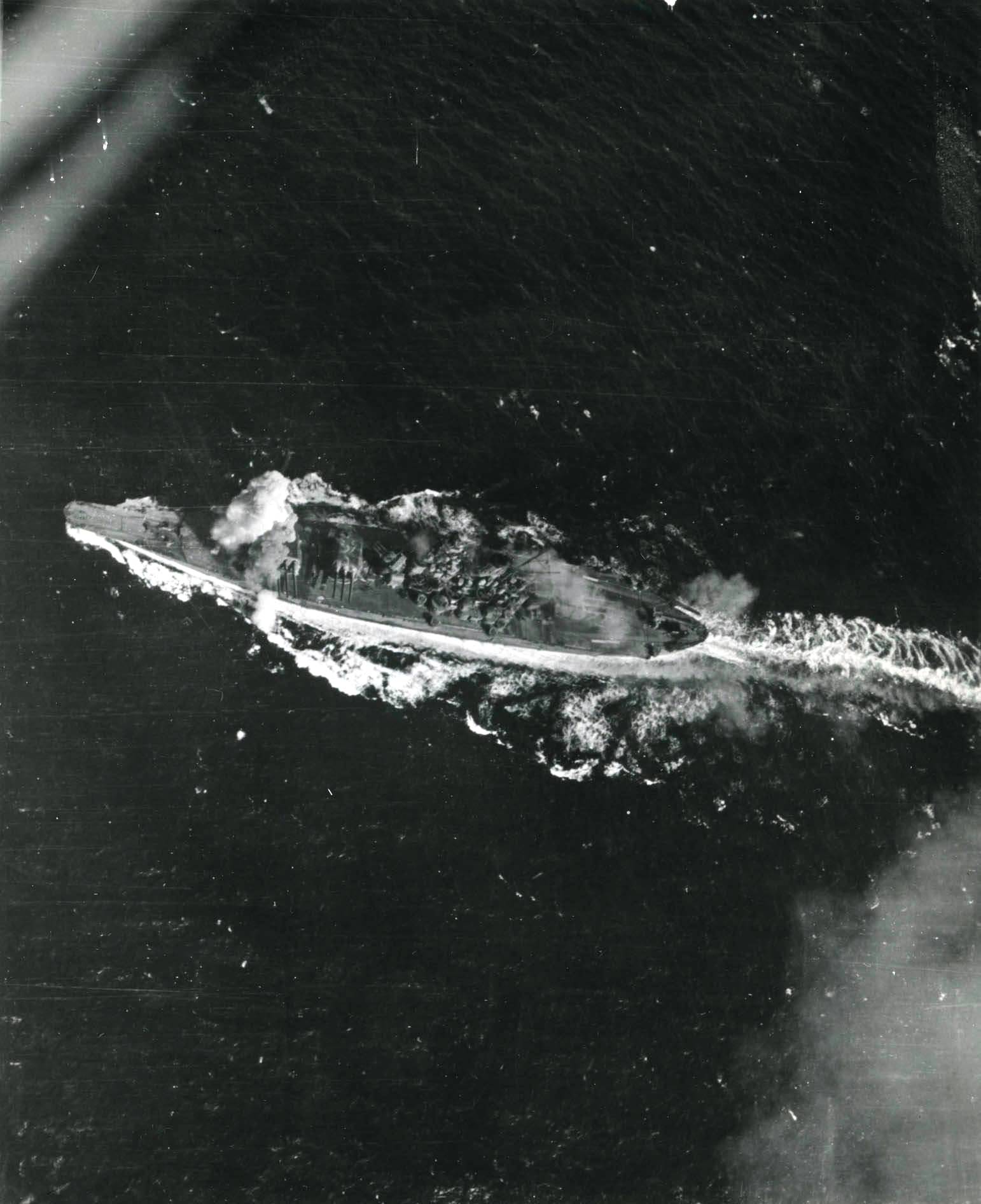 Yamato hit by a bomb in Sibuyan Sea, 24 Oct 1944