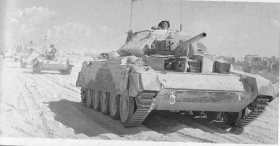 Crusader tanks in North Africa, circa 1941