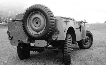 Ford GP 4x4 vehicle with experimental 4-wheel steering, date unknown; note 'Ford' stamped into tub