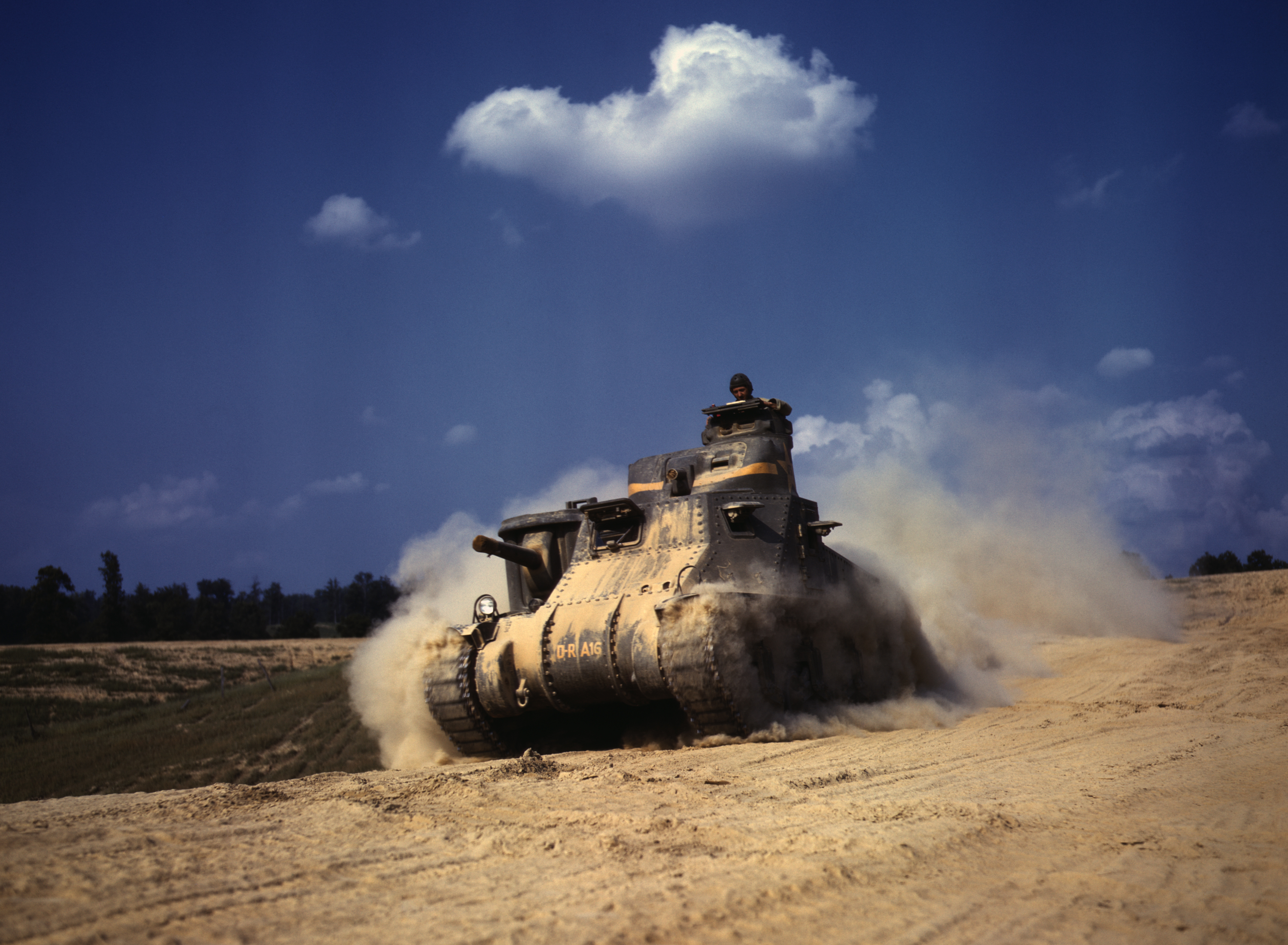 M3 medium tank in exercise, Fort Knox, Kentucky, United States, Jun 1942