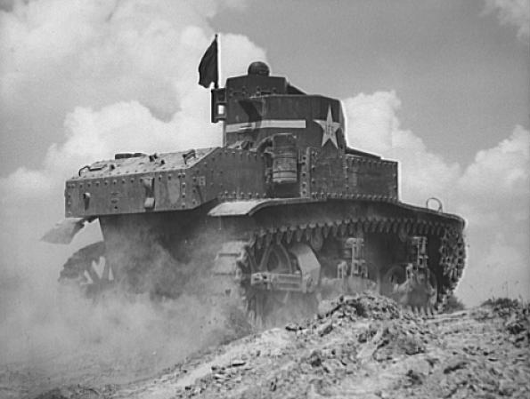 M3 light tank in training at Fort Knox, Kentucky, United States, Jun 1942, photo 1 of 4