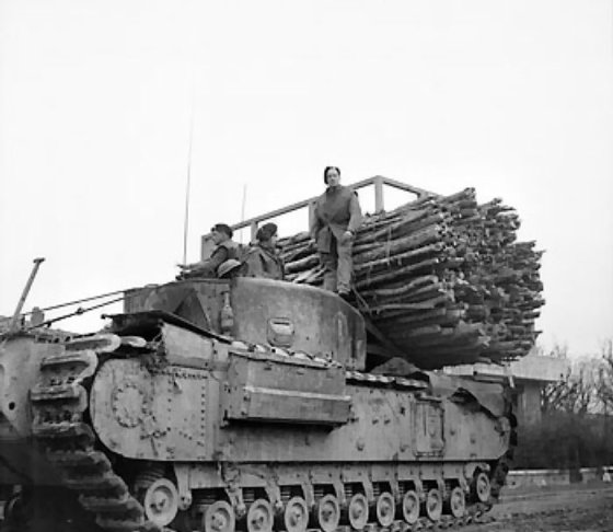 [Photo] Churchill AVRE vehicle with fascine, of UK 79th (Experimental ...