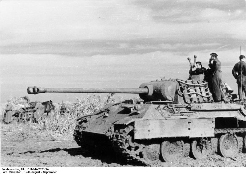 German Panzer V Panther Ausf. A tank during the retreat from Romania to Hungary, Aug-Sep 1944
