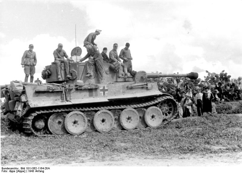 German Tiger I heavy tank crew resting, Tunisia, early 1943