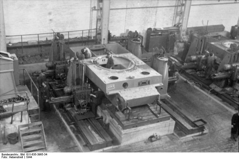 Tiger I heavy tanks being built in a factory in Germany, 1944, photo 12 of 16