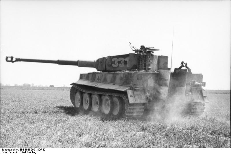 Tiger I heavy tank of the German 1st SS Division Leibstandarte SS Adolf Hitler in Northern France, spring 1944, photo 3 of 5