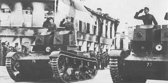 Soviet-built T-26 Model 1931 light tanks in Finnish service, Finland, 1941