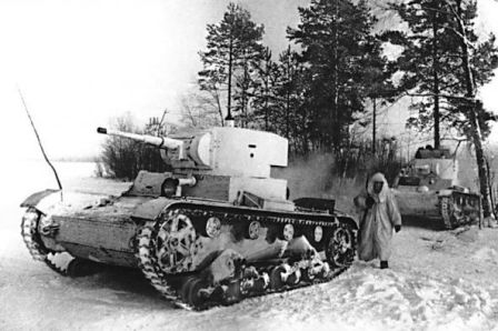 T-26 light tank near Moscow, Russia, late 1941
