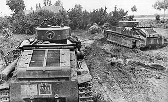 Soviet T-28 medium tanks in the field, 1941