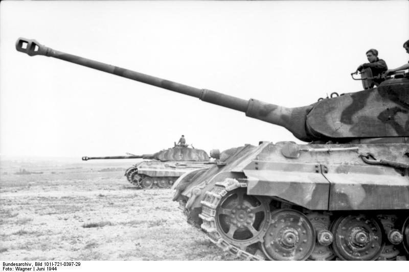 Two German Tiger II heavy tanks with so-called 