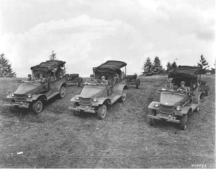WC-4 trucks towing 37 mm Gun M3 pieces, 1943