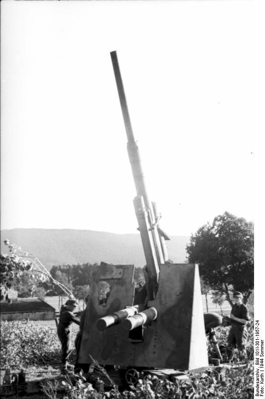 German 8.8 cm FlaK gun in the field, northern France, late Jul-early Sep 1944, photo 5 of 5
