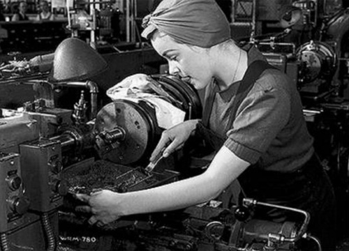 Veronica 'Ronnie' Foster at the John Inglis and Company factory for Bren guns in Toronto, Canada, 1940s
