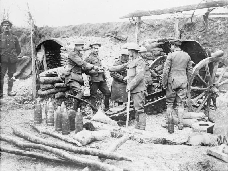 A British 4.5in howtizer on the Western Front of WW1, Thiepval-Somme area, France, Sep 1916