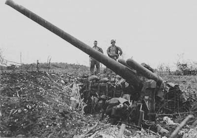 [Photo] Japanese Type 10 dual-purpose gun on Tinian, Mariana Islands ...