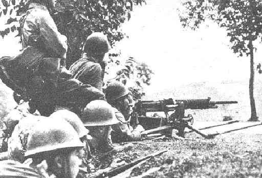 Japanese Type 92 heavy machine gun and crew, China, circa 1944